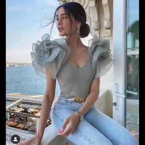 Zara ruffle sleeve top iuu.org.tr